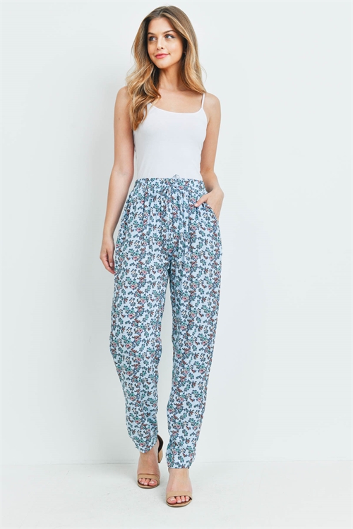 S12-7-2-P7188 BLUE FLORAL PANTS 2-2-2