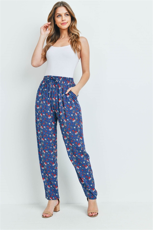 S10-20-1-P7188 NAVY FLORAL PANTS 2-2