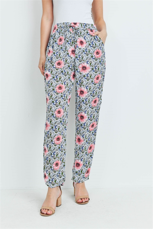 S11-17-2-P7199 BLUE MAUVE FLORAL PANTS 2-2-2