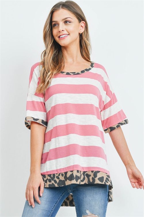 C4-A-2-T9463 IVORY PINK STRIPES TOP 2-2-2