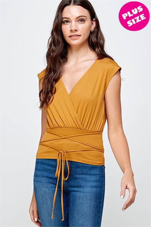 C70-A-2-WT2397X MUSTARD PLUS SIZE TOP 2-2-2