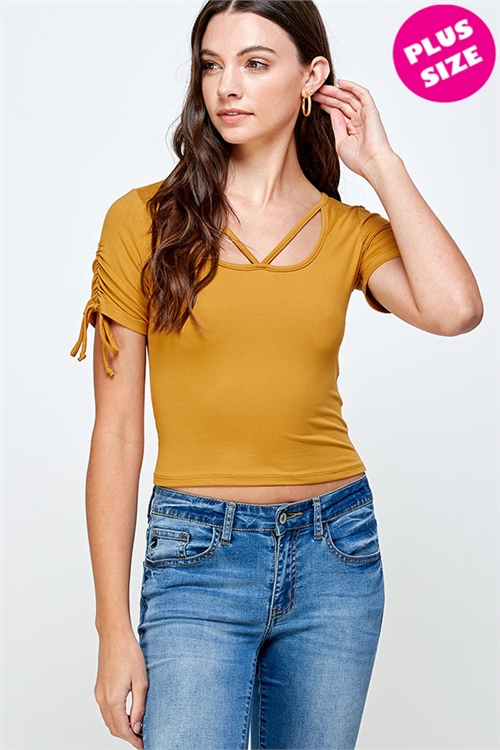 C40-A-1-WT2395X MUSTARD PLUS SIZE TOP 2-2-2