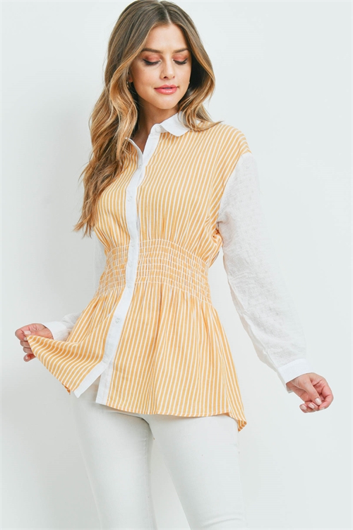 S6-3-2-T3919 YELLOW STRIPES TOP 2-2-2