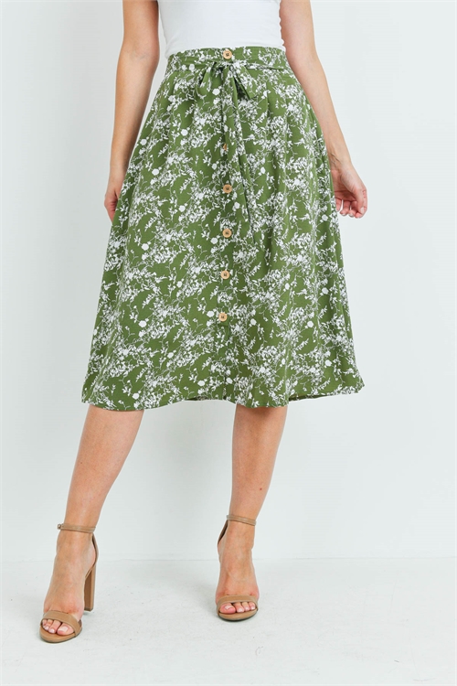 S7-1-1-S2606 OLIVE GREEN SKIRT 2-2-2