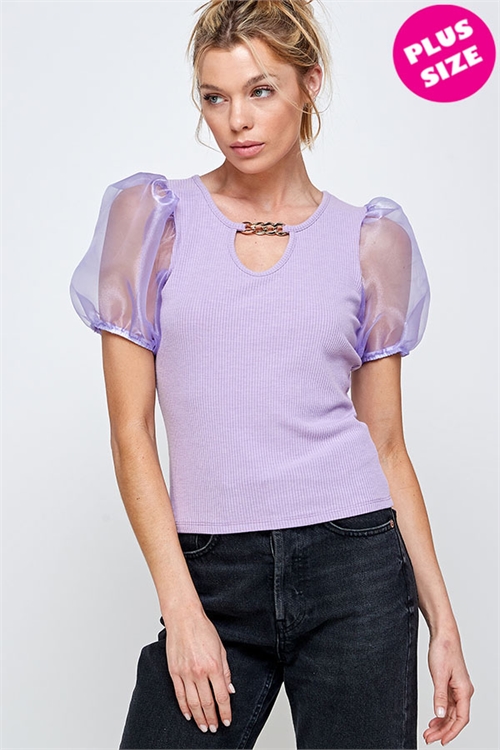 C6-A-2-WT2399X LAVENDER PLUS SIZE TOP 2-2-2