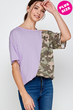C94-A-1-WT2415X LAVENDER OLIVE CAMOUFLAGE PLUS SIZE TOP 2-2-2 (NOW $5.00 ONLY!)