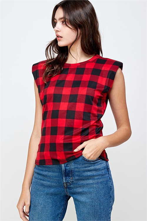 C32-B-1-WT2381-2 RED BLACK SQUARE TOP 2-2-2