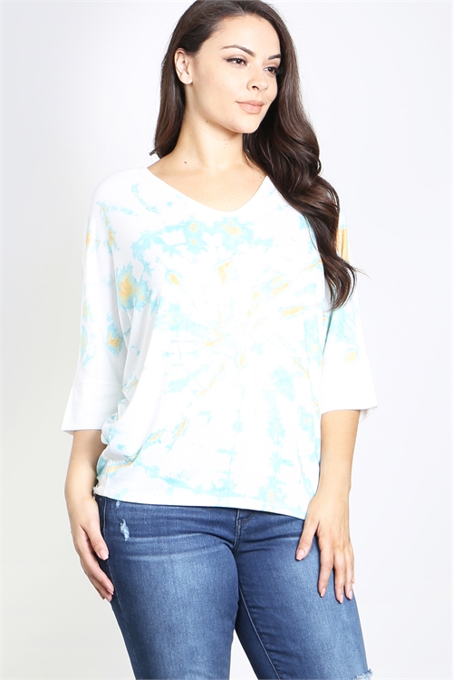 S10-6-4-T784X OFF WHITE AQUA PLUS SIZE TOP 2-2-2