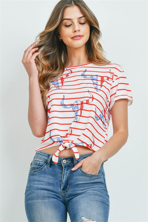 S10-6-3-T753 IVORY STRIPES AMERICAN TOP 2-2-2