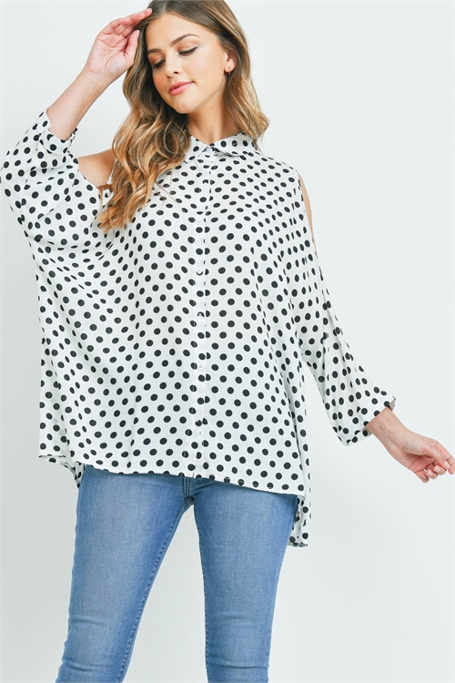 S11-16-3-T11856 WHITE BLACK WITH DOTS TOP 3-3