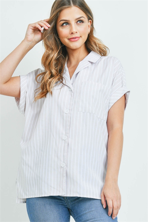 S16-2-1-T12750 TAUPE STRIPES TOP 2-2-2