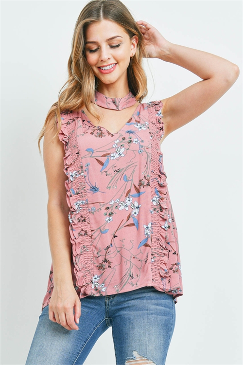 S11-5-2-T7479 BLUSH FLOWER TOP 2-2-2