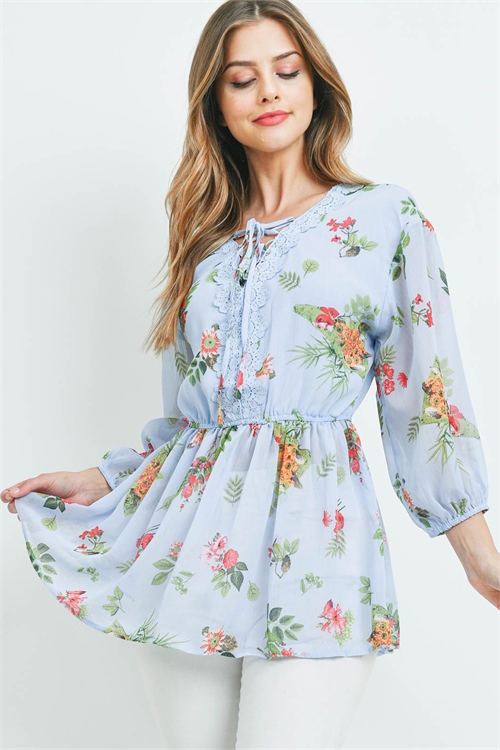 S7-3-3-T9268 BLUE FLORAL DRESS 2-2-2