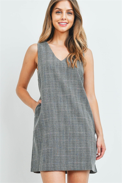 S9-15-1-T2573 GRAY PLAID DRESS 3-2-3