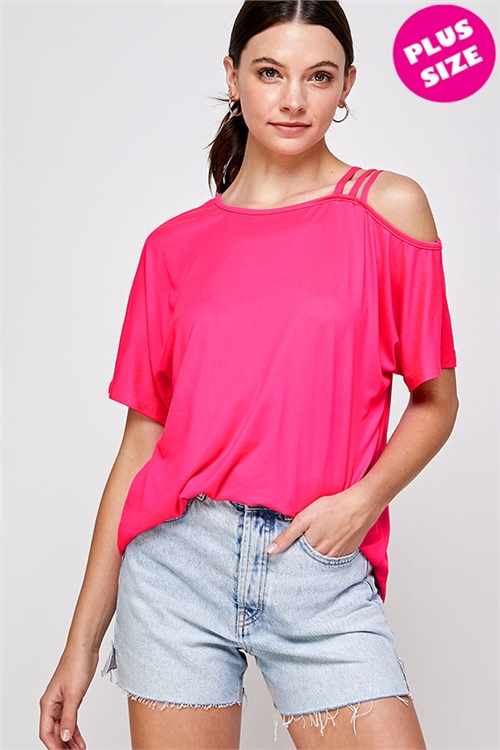 C70-A-2-WT2421X FUCHSIA PLUS SIZE TOP 2-2-2