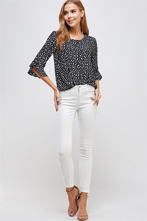 C58-A-1-WT2293 BLACK WHITE PRINT TOP 2-2-2