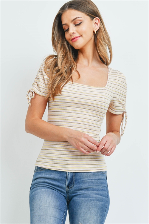 C50-A-1-T7187 YELLOW STRIPES TOP / 3PCS