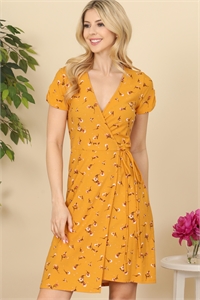 C90-A-1-D5958 MUSTARD WITH FLOWER PRINT DRESS 3-2-1