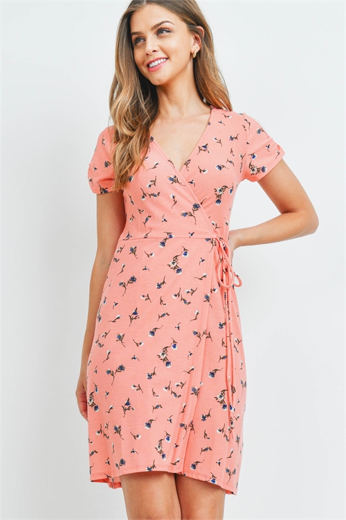 C32-A-1-D5958 PINK WITH FLOWER PRINT DRESS 4-2-1