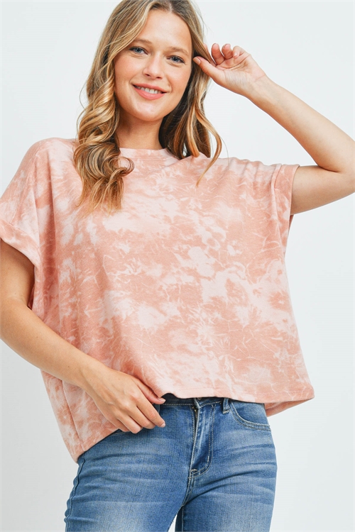 C42-A-1-T8172 MARSALA TIE DYE TOP 1-3-2