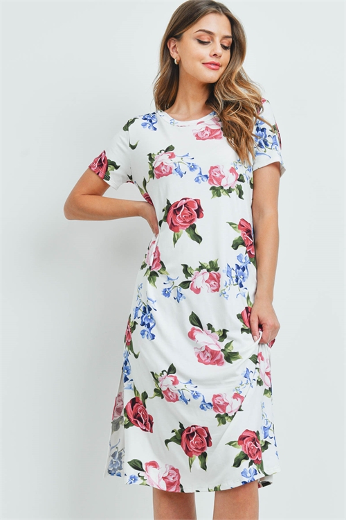 C54-A-2-AD4511 WHITE FLORAL DRESS 2-2-2