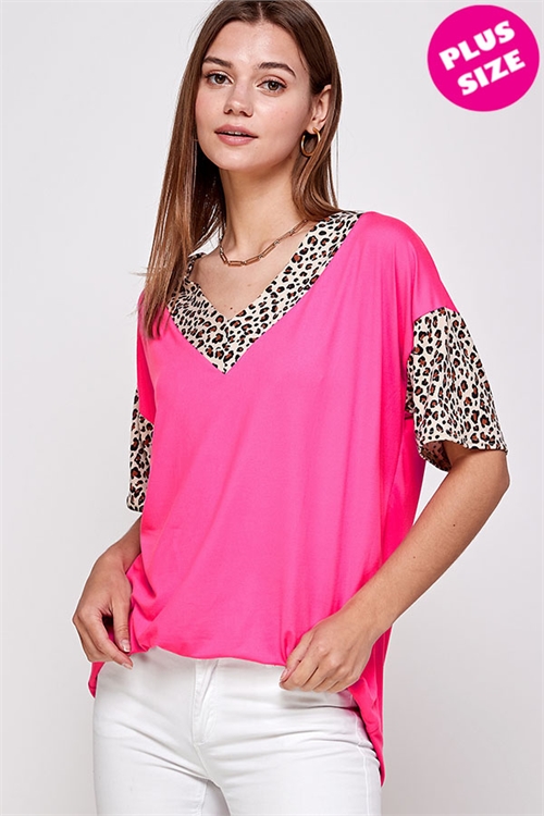 C88-A-1-WT2407X FUCHSIA PLUS SIZE TOP 2-2-2