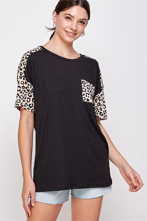 C86-A-2-WT6414 BLACK LEOPARD TOP 2-2-2