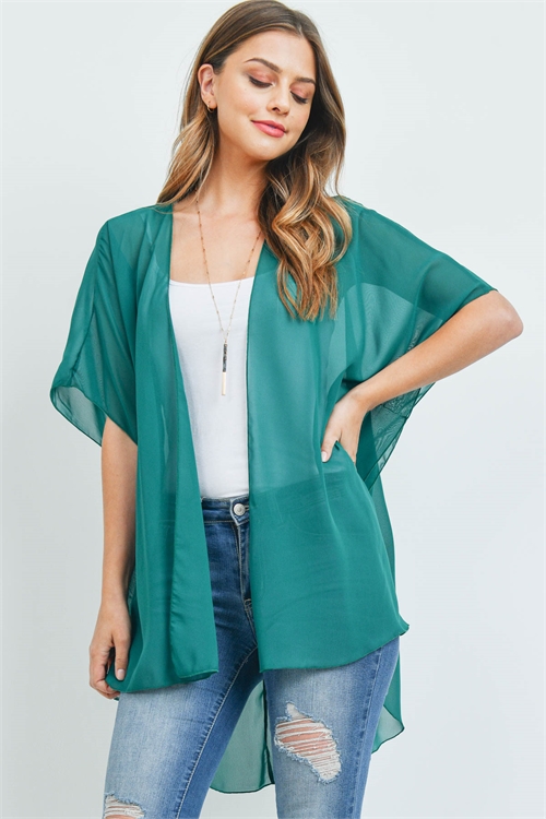 C16-A-2-AD4466 KELLY GREEN KIMONO 2-2-2