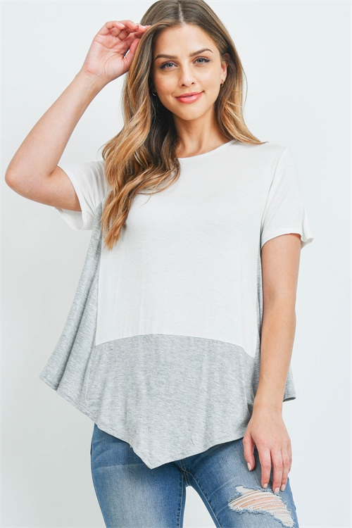 C56-A-3-T5371 IVORY GRAY TOP 2-2-2