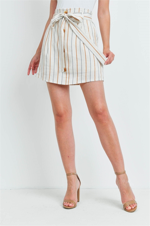 C34-A-3-S20663 TAUPE STRIPES SKIRT 2-2-2