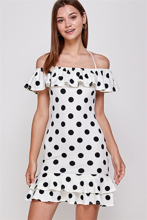 C18-A-2-WD1114-1 IVORY DOT DRESS 2-2-2