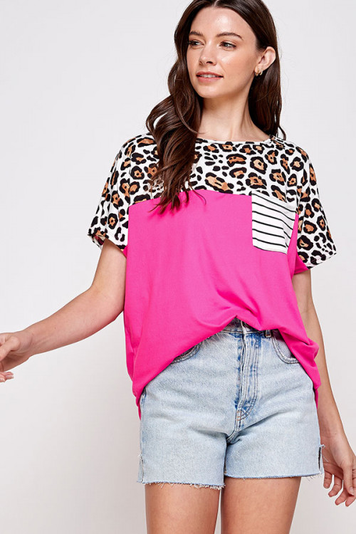 C26-A-3-WT2422 FUCHSIA LEOPARD TOP 2-2-2