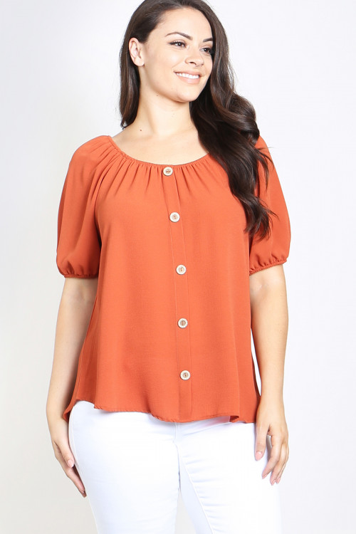 C92-A-1-AD4550X RUST PLUS SIZE TOP 2-2-2