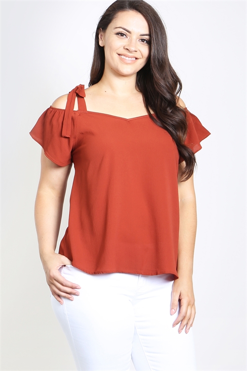 C12-A-3-AD4590X RUST PLUS SIZE TOP 2-2-2