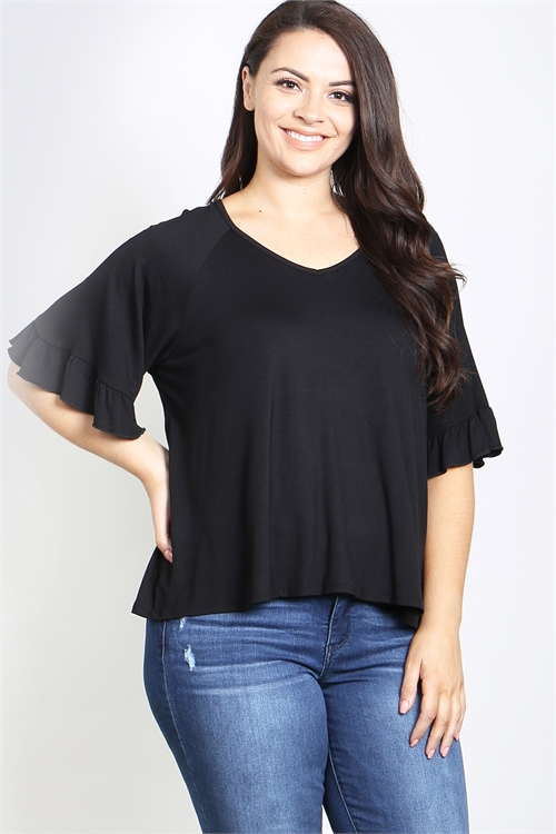 C36-A-2-AD4031X BLACK PLUS SIZE TOP 2-2-2