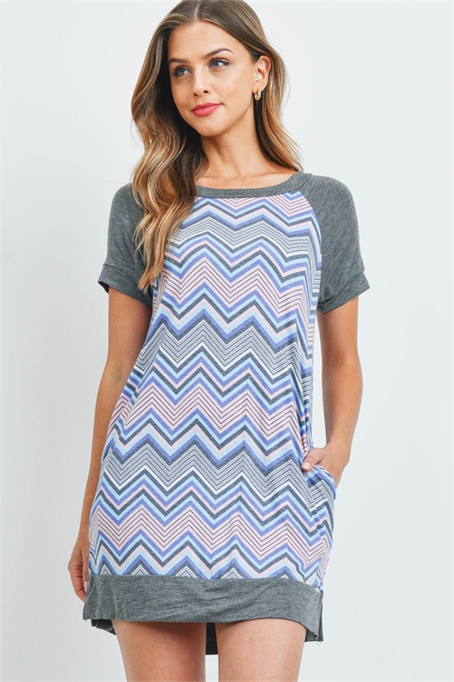 C50-A-1-D9374 PINK GRAY PRINT DRESS 1-3-3