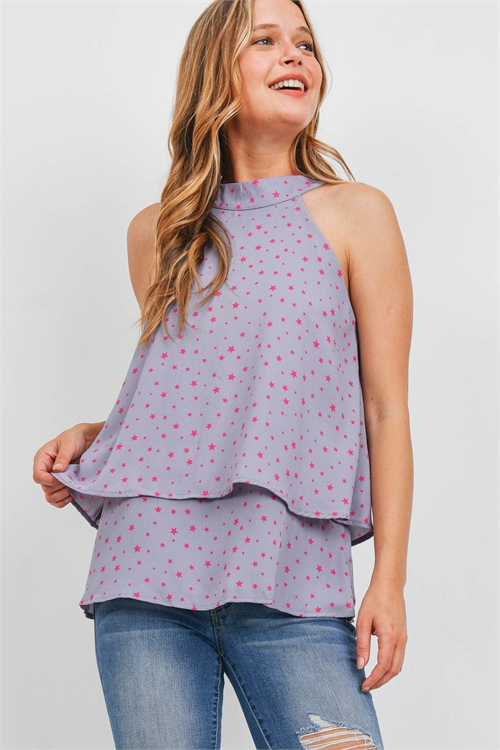 S11-15-2-T9046 LILAC PINK STAR TOP 2-2-2