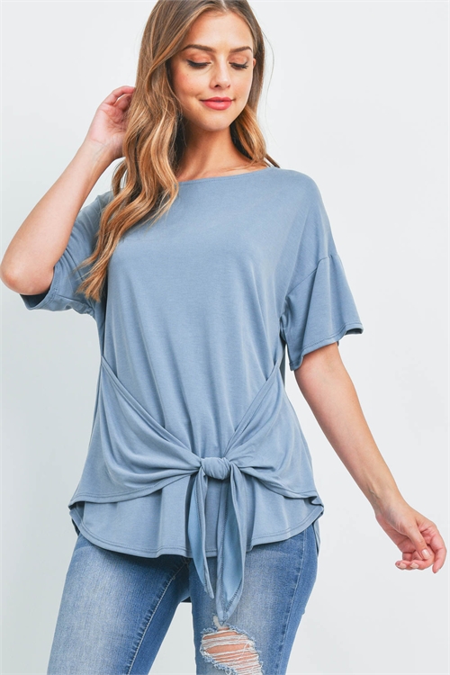 C72-B-2-TR1445 DUSTY BLUE TOP 2-2-2