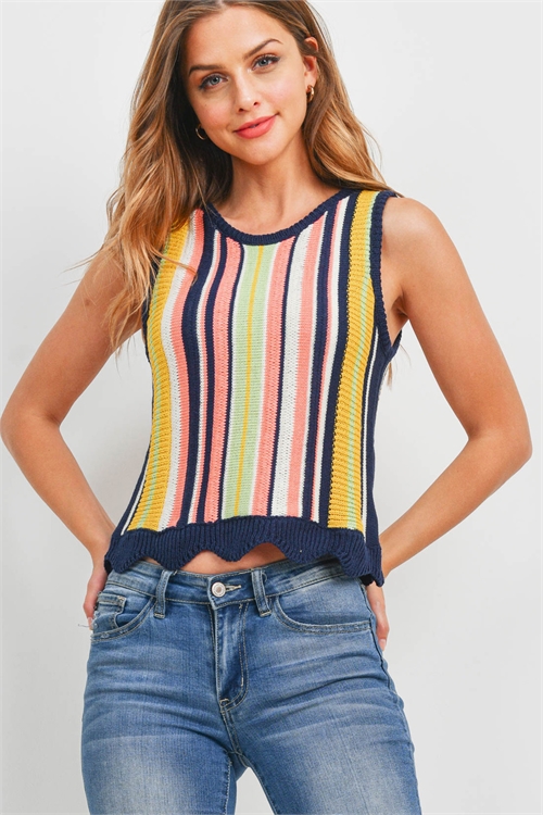 S10-18-1-T1742 NAVY STRIPES TOP 2-2-3