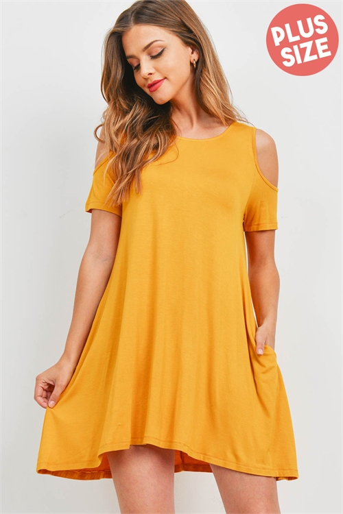 S11-6-3-D1234X YELLOW PLUS SIZE DRESS 2-2-2