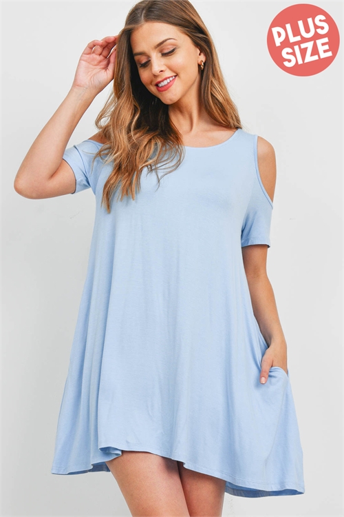 S8-14-3-D1234X BABY BLUE PLUS SIZE DRESS 2-2-2