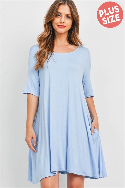 SA3-00-3-D1236X BABY BLUE PLUS SIZE DRESS 2-2-2