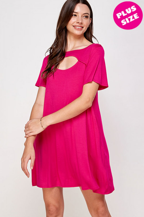 C52-A-2-WD4410X FUCHSIA PLUS SIZE DRESS 2-2-2