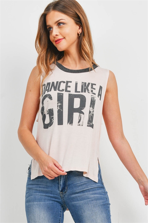 C56-A-1-T5378 SAND "DANCE LIKE A GIRL" PRINT TOP 3-3