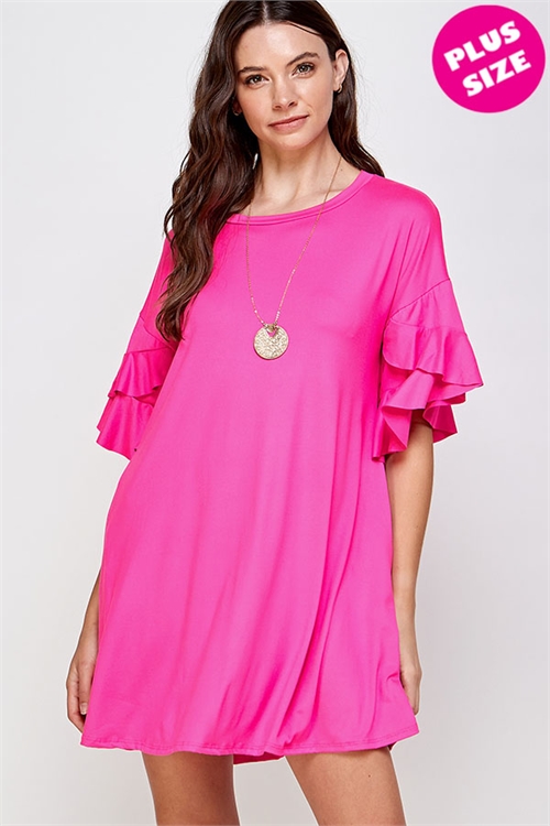 C34-A-3-WD4226SX FUCHSIA PLUS SIZE DRESS 2-2-2