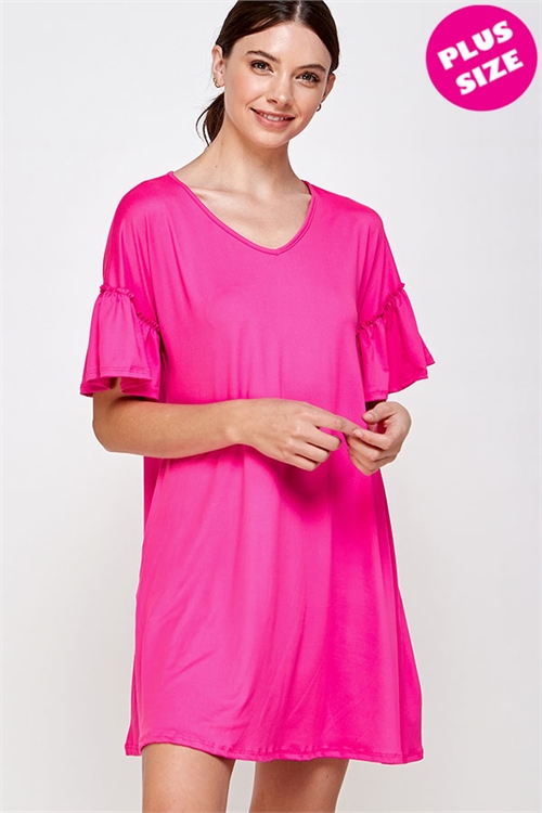 C30-A-1-WD1104SX FUCHSIA PLUS SIZE DRESS 2-2-2