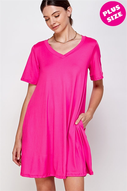 C30-A-3-WD1117X FUCHSIA PLUS SIZE DRESS 2-2-2