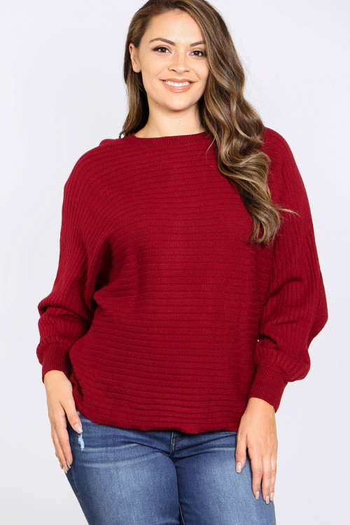 S9-19-3-T8090X BURGUNDY PLUS SIZE TOP 3-1