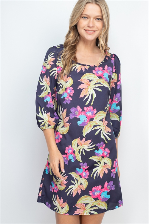 C92-A-1-D5296 NAVY FLORAL DRESS 2-2-2