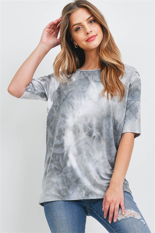 C76-A-2-T1653 GRAY TIE DYE TOP 2-2-2-2